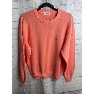 Parker of Vienna Sweater Lacoste Logo‎ Knit Crew Neck Pullover Coral